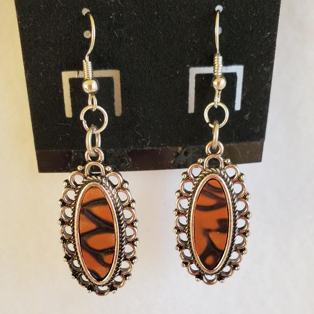Womens Brown And Black Hook Earrings